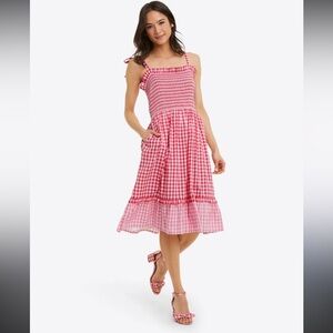 Draper James Taylor Smocked Dress in Pink Gingham